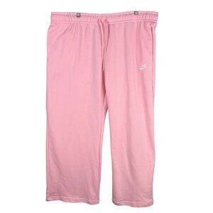 Nike Women's XXL Standard Fit Mid-Rise Wide Leg Full Length Sweatpants Pink READ